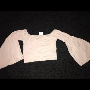Crop top long sleeve flared